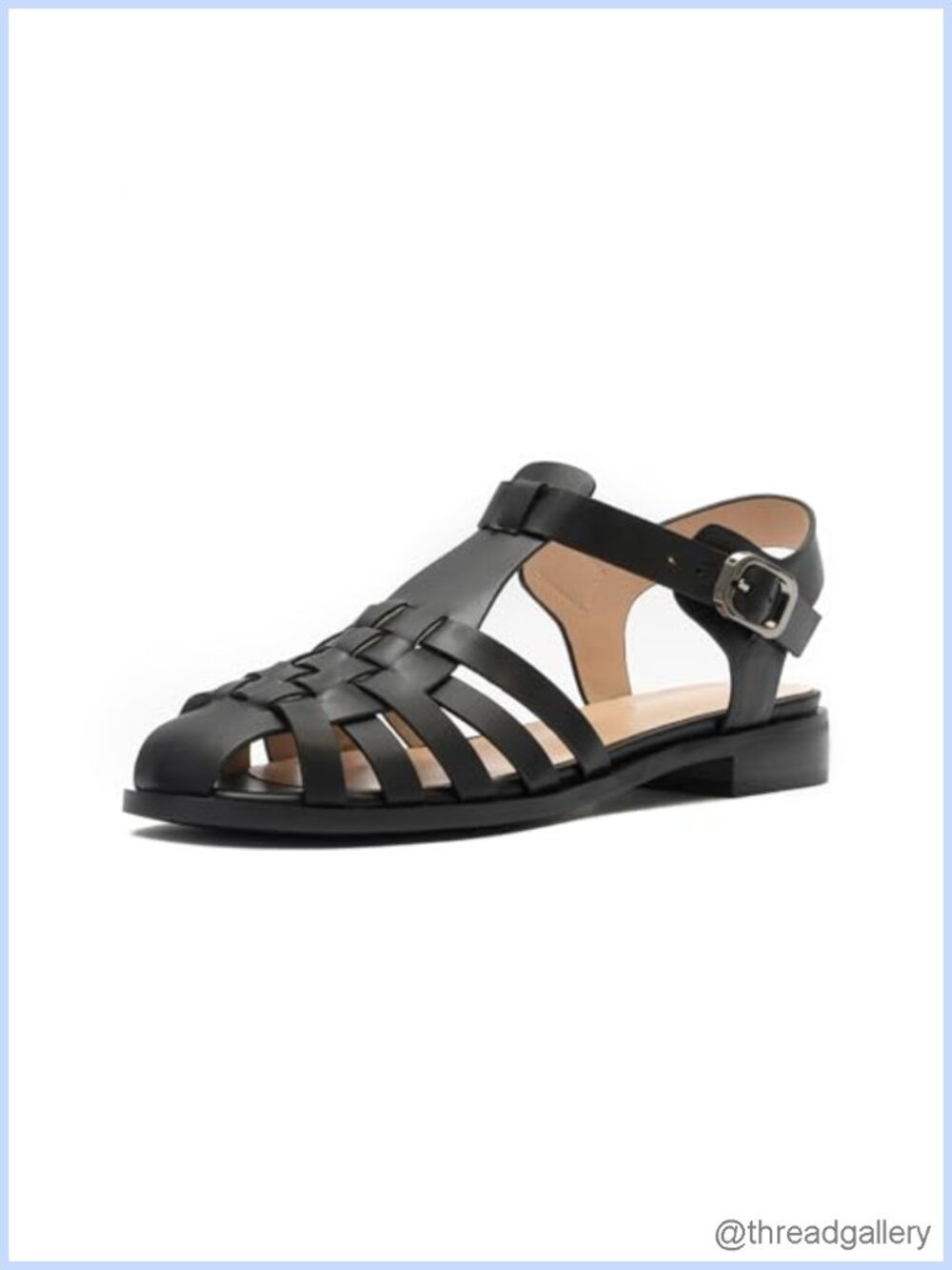 Leather Roman Sandals Slip Resistant Flat Ankle Strap Gladiator